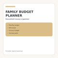 Family Budget Planner printable digital download