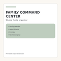 Family Command Center Weekly Planner printable
