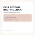 Kids Bedtime Routine Chart printable digital download