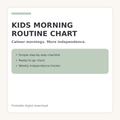 Kids Morning Routine Chart printable digital download