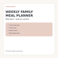 Weekly Family Meal Planner printable digital download
